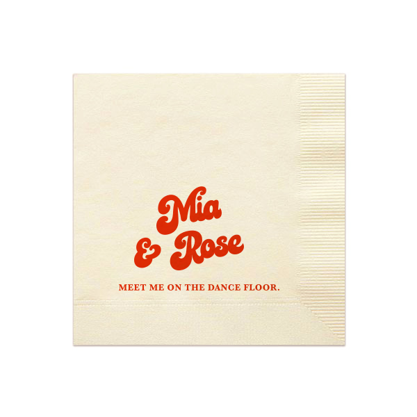 Mod Mediterranean Groovy Script Napkin