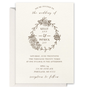 Peony Frame Wedding Invitation