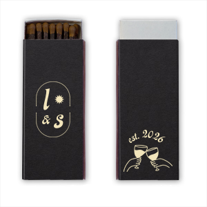 Sunburst Initial & Toasting Glass Matchbox