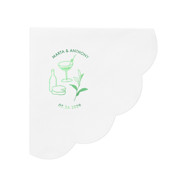 Nosh & Names Scalloped Luncheon Napkin