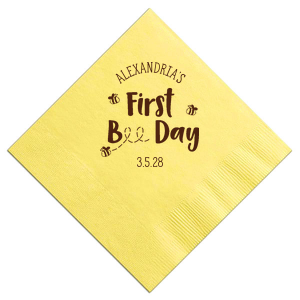 First Bee-Day Birthday Napkin
