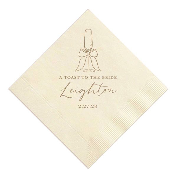 Pearls and Prosecco Champagne Toast Napkin