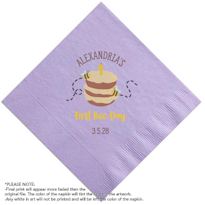 First Bee-Day Full Color Birthday Napkin