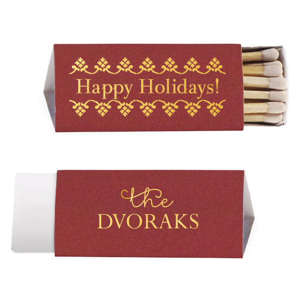 Happy Holidays Family Name Matchbox