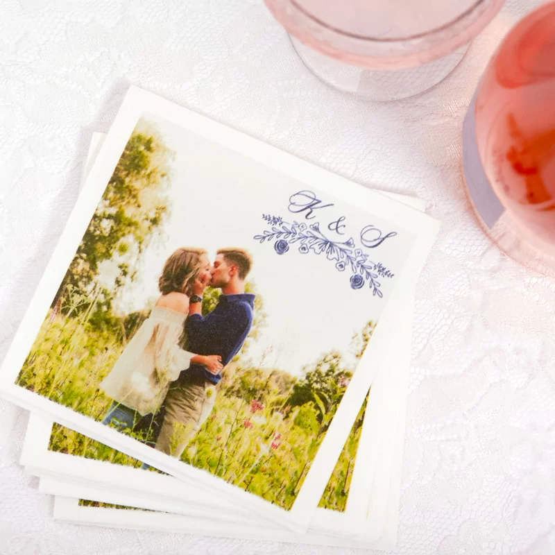 create custom cocktail napkins with sentimental photos