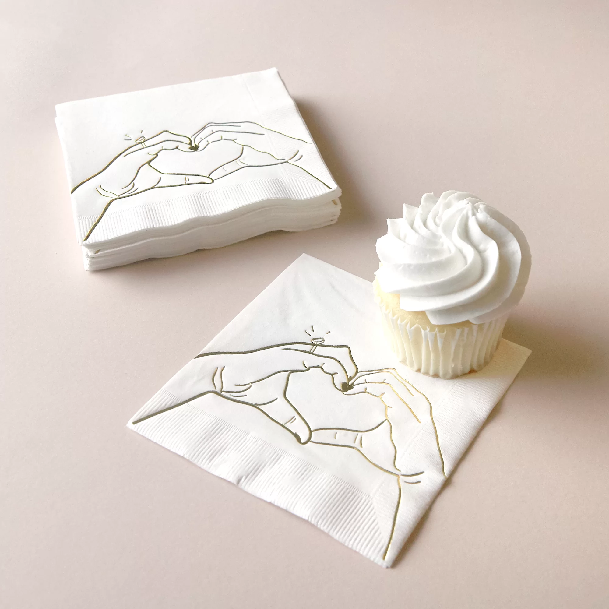 Heart Hands Cocktail Napkins - 20 or 50 Pack