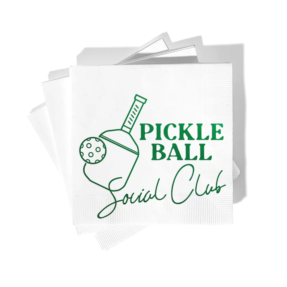 Pickleball Social Club Cocktail Napkins - Pack of 20 or 50
