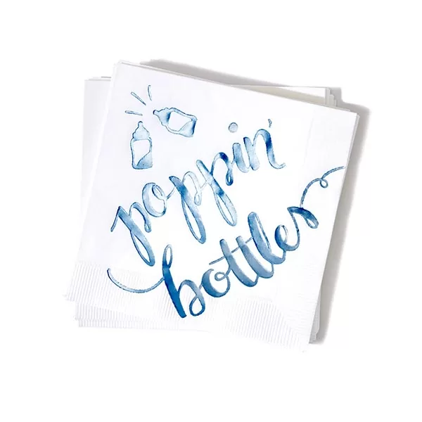 Blue Poppin' Bottles Cocktail Napkins - Pack of 20 or 50